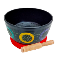 Aluminium Singing Bowl AUSPICIOUS EARTH 15cm with Large Striker