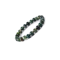 Crystal Bead Bracelet MOSS AGATE 8mm Small