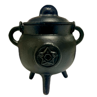 Cauldron w Lid Cast Iron PENTAGRAM Medium 10cm