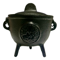 Cauldron Cast Iron w Lid TREE OF LIFE Large