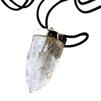 Crystal Cap Pendant Necklace RAW CLEAR QUARTZ