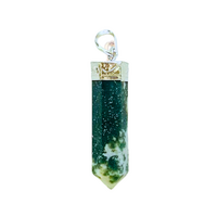 Crystal Pendant Cap Pencil MOSS AGATE