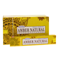 Deepika Incense Sticks AMBER NATURAL 15g BOX of 12 Packets