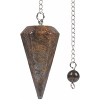 Gemstone Pendulum BRONZITE With Chain and Bead