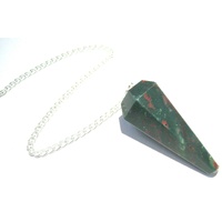 Gemstone Pendulum BLOOD STONE With Chain and Bead