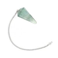 Gemstone Pendulum GREEN FLUORITE with Chain and Bead