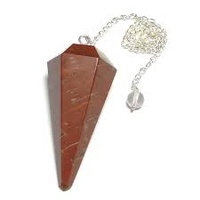 Gemstone Pendulum RED JASPER with Chain and Bead