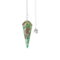 Gemstone Pendulum RUBY ZOISITE With Chain and Bead