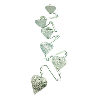 Mobile Bunting Banner SILVER  HEARTS Mirror Work