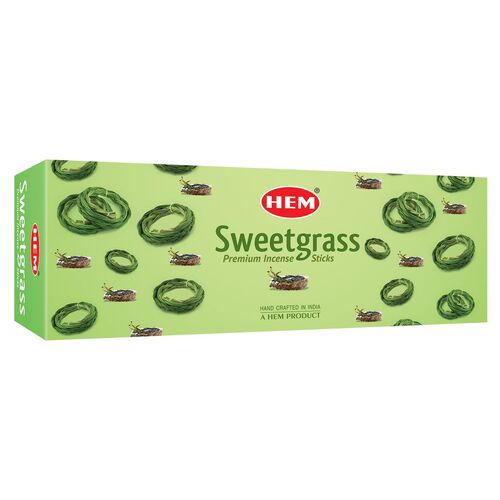 HEM Incense Hex SWEETGRASS 20 stick BOX of 6 Packets