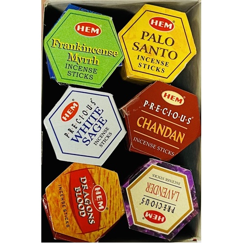 HEM Incense Hex MIXED BOX of 6 packets