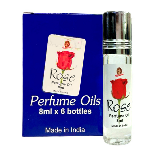 Kamini Perfume Oil ROSE 8ml BOX of 6 Bottles