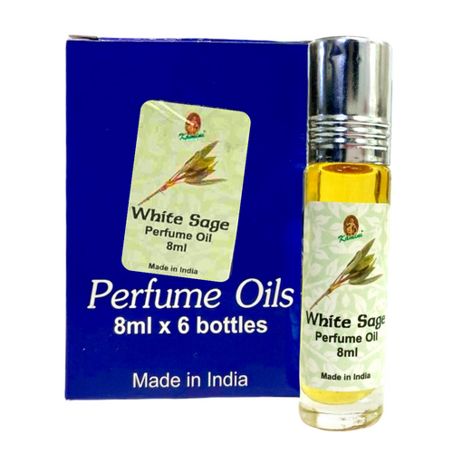 Kamini Perfume Oil WHITE SAGE 8ml BOX of 6 Bottles