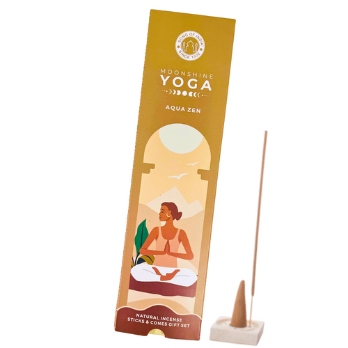 Moonshine Yoga Incense Stick & Cone Gift Set AQUA ZEN