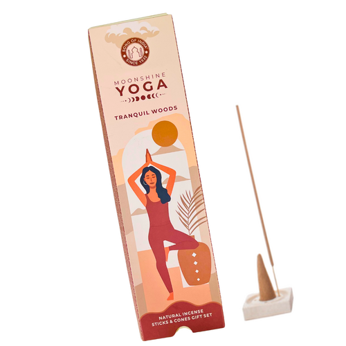 Moonshine Yoga Incense Stick & Cone Gift Set TRANQUIL WOODS