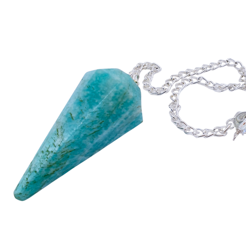 Gemstone Pendulum AMAZONITE with Chain and Bead