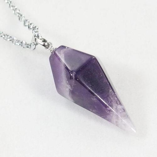 Gemstone Pendulum AMETHYST Necklace