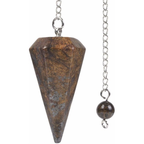 Gemstone Pendulum BRONZITE With Chain and Bead