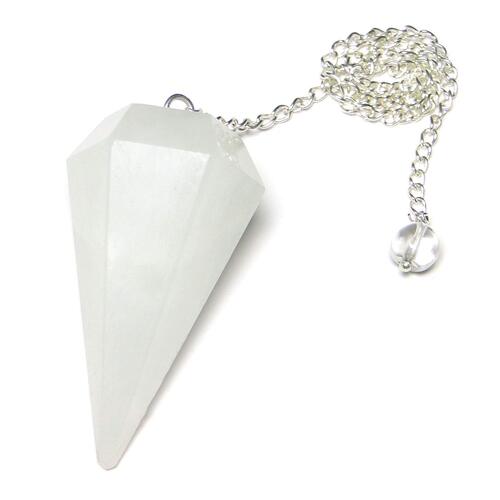 Gemstone Pendulum CRYSTAL QUARTZ with Chain and Bead