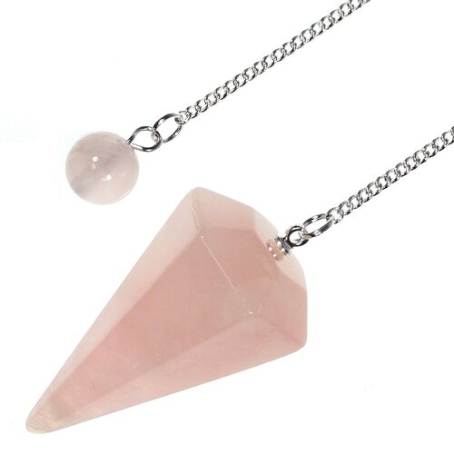 Gemstone Pendulum ROSE QUARTZ With Chain and Bead