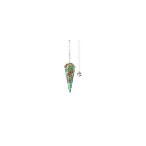 Gemstone Pendulum RUBY ZOISITE With Chain and Bead