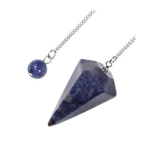 Gemstone Pendulum SODALITE With Chain and Bead