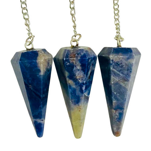 Gemstone Pendulum SODALITE With Chain and Bead