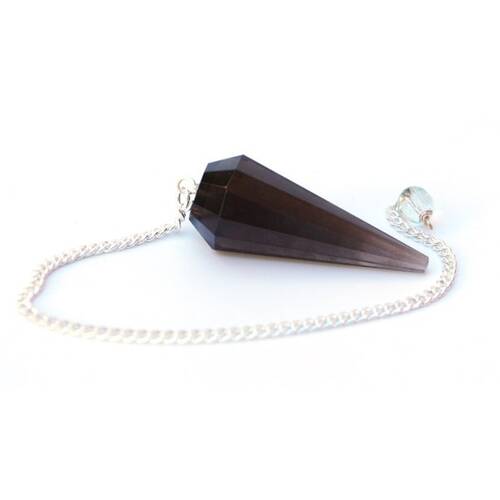 Gemstone Pendulum SMOKEY QUARTZ with Chain and Bead