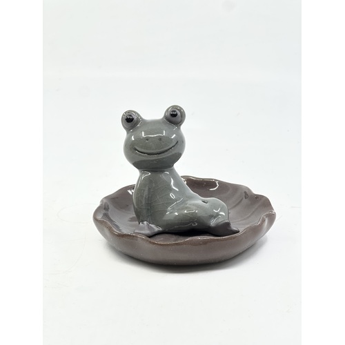 Ceramic Incense Stick Burner LILY PAD FROG